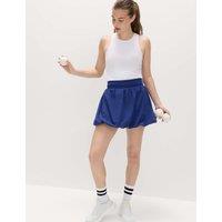 Goodmove Bubble Hem High Waisted Skort Dark Blue