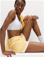 Goodmove Knitted Relaxed Fit High Waisted Shorts Straw