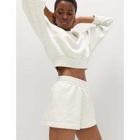 Goodmove Scuba High Waisted Relaxed Shorts Grey Marl