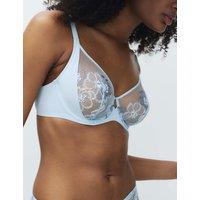 M&S Embrace Embroidered Wired Full Cup Bra A-E Pale Blue