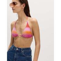 M&S Ombre Sparkle Halterneck Triangle Bikini Top Multi