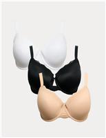 M&S 3pk Wired Full Cup Bras F-H Pink Mix
