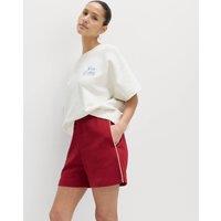 M&S Pure Cotton Side Stripe Jogger Shorts Burgundy