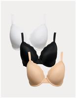 3pk Padded Wired Plunge Bras F-H