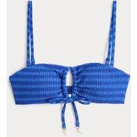 M&S Striped Bandeau Bikini Top Blue Mix