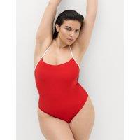 Goodmove Tummy Control Contrast Scoop Neck Swimsuit Poppy