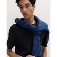 M&S Cotton Rich Textured Knitted T-Shirt Navy
