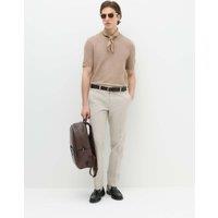 M&S Cotton Rich Textured Knitted T-Shirt Mushroom