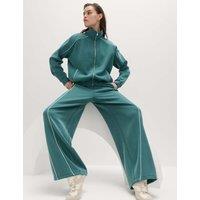 Goodmove Sandwash Wide Leg Track Pant Smokey Green