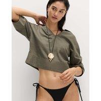 M&S Bead Detail Tie Side Bikini Bottoms Black