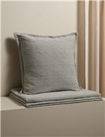 M&S X Kelly Hoppen Pure Cotton Jacquard Large Decorative Cushion Grey
