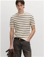 Cotton Rich Striped Knitted T-Shirt