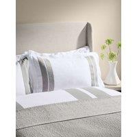 M&S X Kelly Hoppen Pure Cotton Textured Jacquard Bedspread Grey
