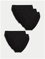 M&S 5pk Pure Cotton High Leg Knickers Black Mix