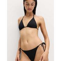 M&S Bead Detail Triangle Bikini Top Black