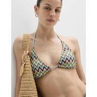 M&S Textured Triangle Bikini Top Multi