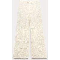 M&S Crochet Style Knitted Trousers Ivory