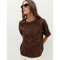 M&S Pure Cotton Appliqu T-Shirt Chocolate