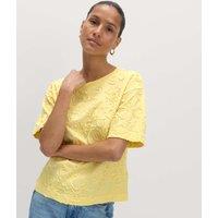 M&S Pure Cotton Appliqu T-Shirt Pale Yellow