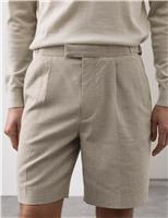 Regular Fit Textured Linen Shorts