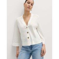 M&S Wide Sleeve Short Length Cardigan Soft White