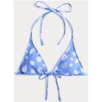 M&S Printed Triangle Bikini Top Blue Mix