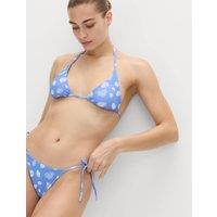 M&S Printed Triangle Bikini Top Blue Mix