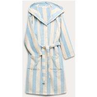 M&S Towelling Striped Hooded Robe (9 Mths-10 Yrs) Blue Mix