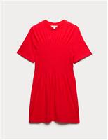 Cotton Rich Shirred Mini T-Shirt Dress