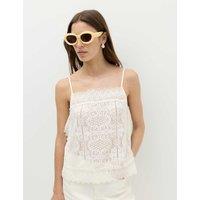 M&S Broderie Cutwork Cami Top Ivory