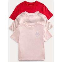 M&S 3 Pack Pure Cotton Seaside Tops (2-8 Yrs) Pale Pink