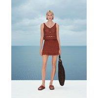 M&S Crochet-Style Cropped Knitted Top Brandy