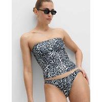 M&S Printed High Leg Bikini Bottoms Ivory Mix