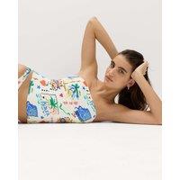 M&S Printed Bandeau Tankini Top Multi