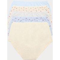 M&S 5pk Cotton Lycra Printed Full Briefs Soft Blue
