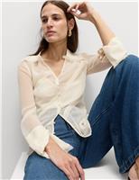 M&S Seam Detail Collared Shirt Ivory