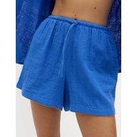 M&S Pure Cotton Double Cloth Shorts Cobalt