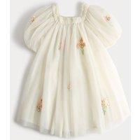 M&S Sequin Floral Dress (2-16 Yrs) Ivory