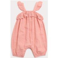 M&S Pure Cotton Romper (0-3 Yrs) Pink
