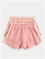M&S 2 Pack Pure Cotton Side Stripe Shorts (0-5 Yrs) Peach Mix