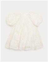 M&S Jacquard Dress (2-16 Yrs) Ivory