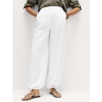 M&S Pure Linen Balloon Trousers White