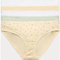 M&S 5pk Pure Cotton Bikini Knickers Orange Mix