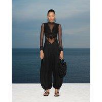 M&S Pure Linen Balloon Trousers Black