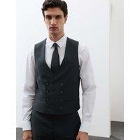 Autograph Double Breasted Formal Waistcoat with Wool Dark Navy