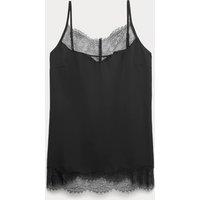 M&S Lace Detail V-Neck Cami Top Black