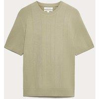 Autograph Performance Mercerised Cotton Knitted T-Shirt Light Olive