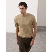 Autograph Performance Mercerised Cotton Knitted T-Shirt Sand