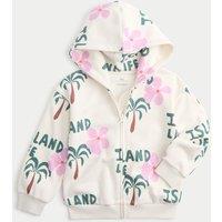 M&S Cotton Rich Island Print Zip Hoodie (2-8 Yrs) Multi