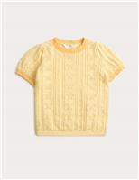 M&S Pure Cotton Knitted Top (2-10 Yrs) Yellow